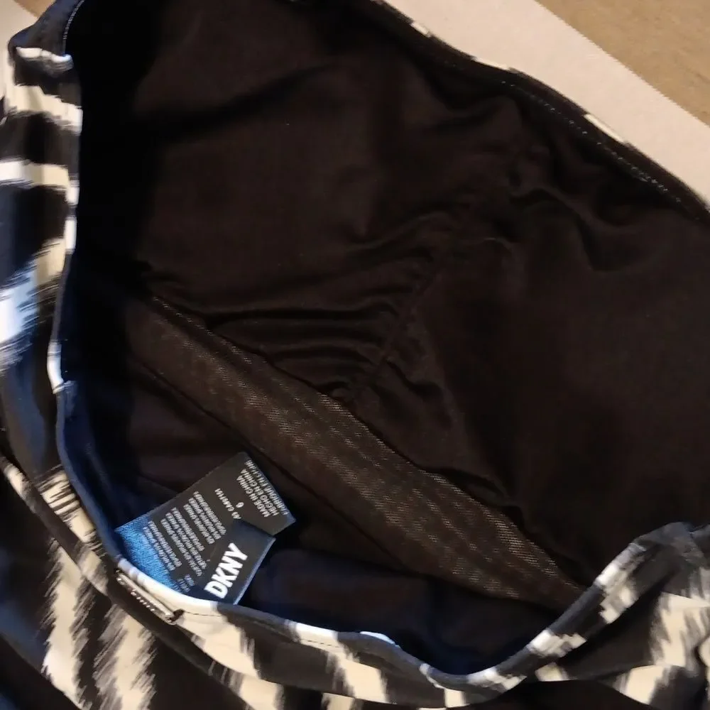DKNY Black Nylon Spandex One Piece Swimsuit. Strapless. Illusion. - Picture 9 of 12